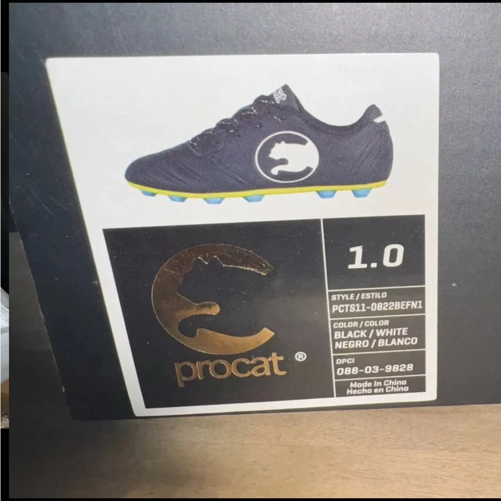 ProCat by Puma Youth Kids Soccer Cleats Field Training Shoes, Black Size 1